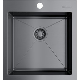 Кухонная мойка Omoikiri AKISAME 46-IN (4973095) 1,2 мм, нержавеющая сталь, Цвет производителя: вороненая сталь фото 