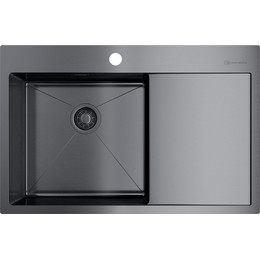 Кухонная мойка Omoikiri AKISAME 78-GM-L (4973099) 1,2 мм, нержавеющая сталь, Цвет производителя: вороненая сталь фото 