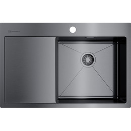Кухонная мойка Omoikiri AKISAME 78-GM-R (4973100) 1,2 мм, вороненая сталь, Цвет производителя: вороненая сталь фото 