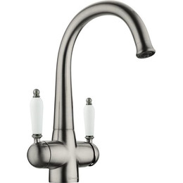 Смеситель для кухни Omoikiri Okinawa-2-SI 4994255, античное серебро фото 