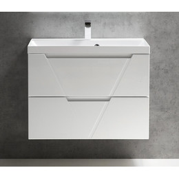 Тумба подвесная с раковиной BelBagno VITTORIA-1000-2C-SO-BL 100 см, белый фото 