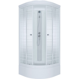 Душевая кабина Triton Стандарт В ДН4 Аква Полосы 90х90 см, белый/узор фото 