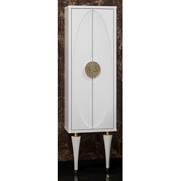 Пенал напольный Smile Ибица 45 см, белый/золото фото 