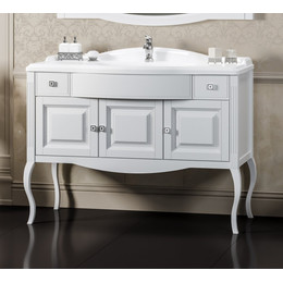 Тумба напольная с раковиной Opadiris Лаура 120 см, белый матовый фото 