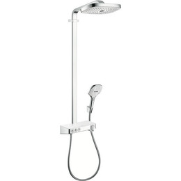 Душевая стойка с термостатом Hansgrohe Raindance Select E 300 Showerpipe 27127400, белый/хром фото 