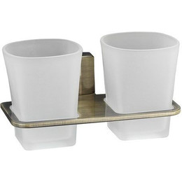 Стакан двойной для зубных щеток WasserKraft Exter K-5228D, цвет светлая бронза фото 