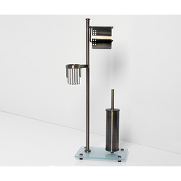 Стойка с держателем и ёршиком WasserKraft Exter K-1234, цвет светлая бронза фото 