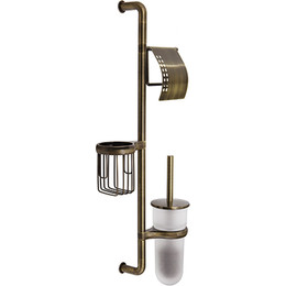 Стойка с держателем и ёршиком WasserKraft Exter K-1458, цвет светлая бронза фото 