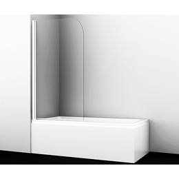 Шторка для ванны WasserKraft Leine 80 см 35P01-80WHITE, белый/прозрачное фото 