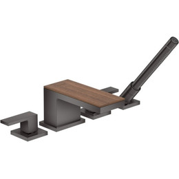 Смеситель для ванны Axor MyEdition 47432330, чёрный/орех, Цвет производителя: чёрный, орех фото 