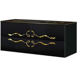 Тумба подвесная с раковиной Aqwella Clarberg Due amanti 120 см Due.01.12/BLK/GL, черный/золото фото 