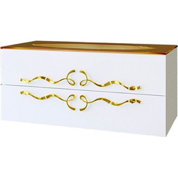 Тумба подвесная с раковиной Aqwella Clarberg Due amanti 120 см Due.01.12/W/GL, белый/золото фото 