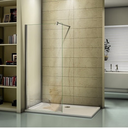 Душевая перегородка Bas Walk In SP-90-C-B 90 см чёрный/прозрачное фото 