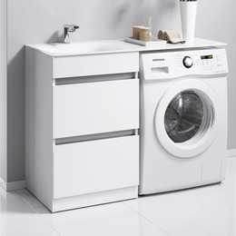 Тумба напольная с раковиной-столешницей Aqwella Forma 115 см FOR01052 L, 2 ящика фото 