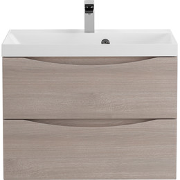 Тумба подвесная с раковиной BelBagno MARINO-600-2C-SO-RG-P 60 см, Rovere Grigio фото 
