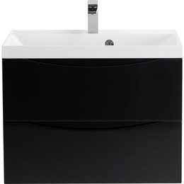 Тумба подвесная с раковиной BelBagno MARINO-600-2C-SO-NL-P 60 см, Nero Lucido фото 