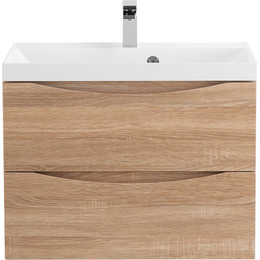 Тумба подвесная с раковиной BelBagno MARINO-700-2C-SO-WO-P 70 см, Rovere Bianco фото 