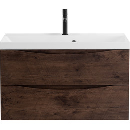 Тумба подвесная с раковиной BelBagno MARINO-800-2C-SO-RW-P 80 см, Rovere Moro фото 