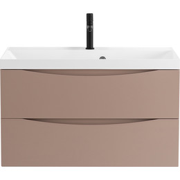 Тумба подвесная с раковиной BelBagno MARINO-800-2C-SO-CL-P 80 см, Cappuccino Lucido фото 