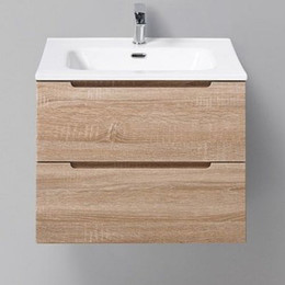 Тумба подвесная с раковиной BelBagno ETNA-600-2C-SO-WO-P 60 см, Rovere Bianco, Цвет фасада: Rovere Bianco фото 