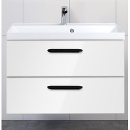Тумба подвесная с раковиной BelBagno AURORA-800-2C-SO-BL 80 см, Bianco Lucido, Цвет фасада: Bianco Lucido фото 