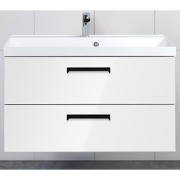 Тумба подвесная с раковиной BelBagno AURORA-900-2C-SO-BL 90 см, Bianco Lucido, Цвет фасада: Bianco Lucido фото 