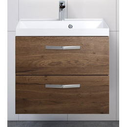 Тумба подвесная с раковиной BelBagno AURORA-600-2C-SO-RT 60 см, Rovere Tabacco, Цвет фасада: Rovere Tabacco фото 