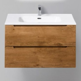 Тумба подвесная с раковиной BelBagno ETNA-800-2C-SO-RN-P 80 см, Rovere Nature, Цвет фасада: Rovere Nature фото 