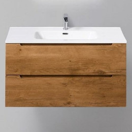 Тумба подвесная с раковиной BelBagno ETNA-900-2C-SO-RN-P 90 см, Rovere Nature, Цвет фасада: Rovere Nature фото 