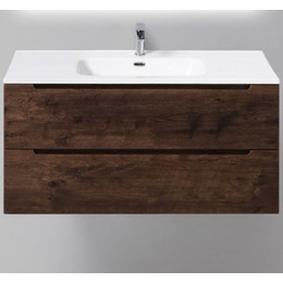 Тумба подвесная с раковиной BelBagno ETNA-1000-2C-SO-RW-P 100 см, Rovere Moro, Цвет фасада: Rovere Moro фото 