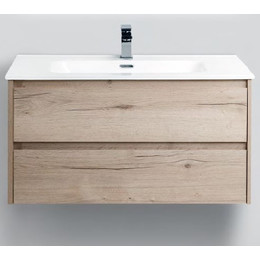 Тумба подвесная с раковиной BelBagno KRAFT-1000-2C-SO-RGB 100 см, Rovere Galifax Bianco фото 