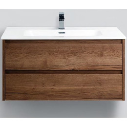 Тумба подвесная с раковиной BelBagno KRAFT-1000-2C-SO-RT 100 см, Rovere Tabacco фото 