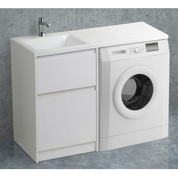 Тумба напольная с раковиной-столешницей BelBagno KRAFT-LVD-580/1200-2C-PIA-BO 120 см L, Bianco Opaco фото 