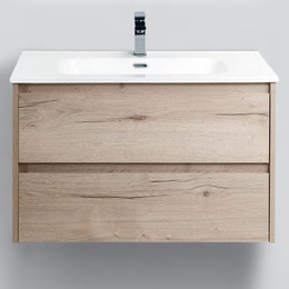 Тумба подвесная с раковиной BelBagno KRAFT-800-2C-SO-RGB 80 см, Rovere Galifax Bianco фото 