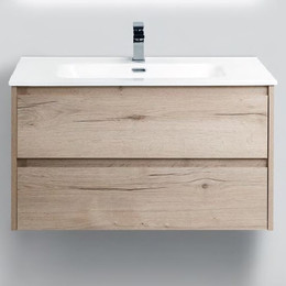 Тумба подвесная с раковиной BelBagno KRAFT-900-2C-SO-RGB 90 см, Rovere Galifax Bianco фото 