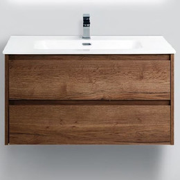 Тумба подвесная с раковиной BelBagno KRAFT-900-2C-SO-RT 90 см, Rovere Tabacco фото 