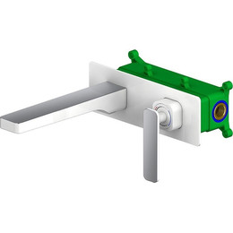 Смеситель для раковины настенный Timo Torne 4371/00-16SM, хром/белый фото 