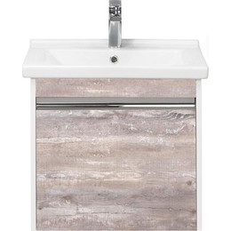 Тумба подвесная с раковиной Акватон Капри 60 см 1A2301K1KPDA0, белый/бетон пайн фото 