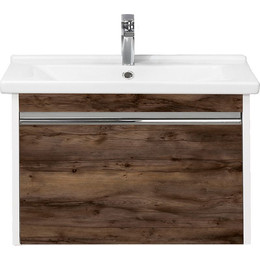 Тумба подвесная с раковиной Акватон Капри 80 см 1A2302K1KPDB0, белый/таксония темная фото 