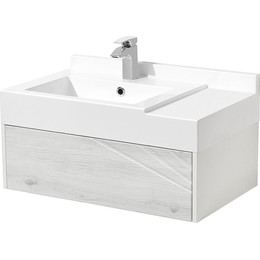 Тумба подвесная с раковиной Акватон Сакура 80 см 1A2364K1SKW80, белый/ольха наварра фото 