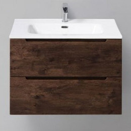 Тумба подвесная с раковиной BelBagno ETNA39-700/390-2C-SO-RW-P 70 см, Rovere Moro, Цвет фасада: Rovere Moro фото 