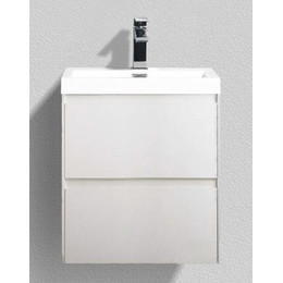 Тумба подвесная с раковиной BelBagno 50 см PIETRA MINI-500-2C-SO-BL, белый фото 