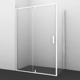 Душевое ограждение WasserKraft Neime 120х100 см 19P10, белый/прозрачное фото 