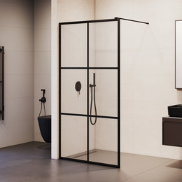 Душевая перегородка RGW WA-11B 110х200 см 32101111-84 с кронштейном в комплекте, черный/прозрачное фото 