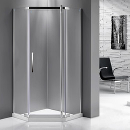 Душевое ограждение Mirsant Smart Pentagon 100х100 см хром/прозрачное фото 