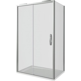 Душевое ограждение Bas Antares WTW+SP C-CH 110х80 см (стекло 8 мм) хром/прозрачное фото 