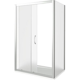 Душевое ограждение Bas Latte WTW+SP G-WE 130х100 см алюминий/матовое фото 