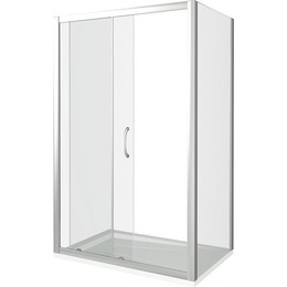 Душевое ограждение Bas Latte WTW+SP C-WE 110х80 см алюминий/прозрачное фото 