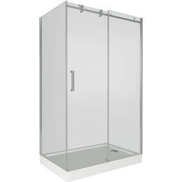 Душевое ограждение Bas Puerta WTW+SP C-CH 140х100 см (стекло 8 мм) хром/прозрачное фото 