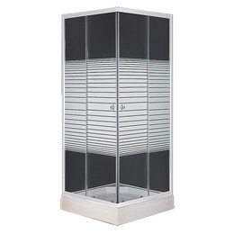 Душевое ограждение Loranto CS-8024S 90х90 см, белый/узор фото 